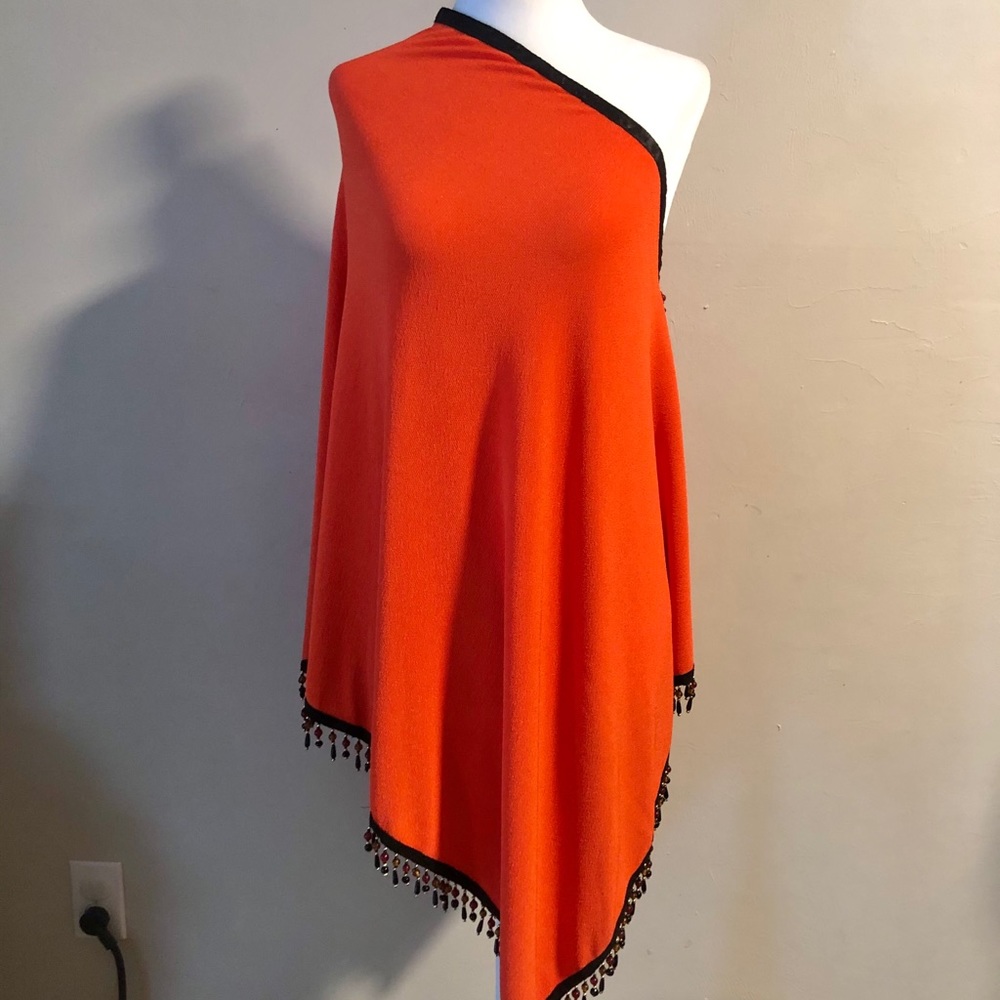 Beautiful Pullover Shawl with Beaded Bottom